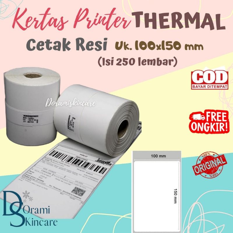 

Kertas Barcode Stiker Resi Ekspedisi uk 100 x 150 mm 1 Roll isi 250 lembar