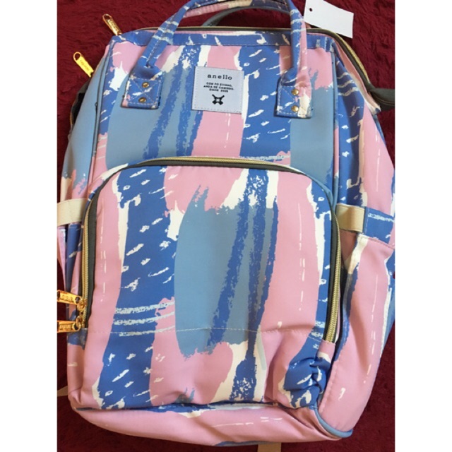 ANELLO DIAPER BAG WATERPROOF NEW MOTIF PINK BLUE ABSTRACT