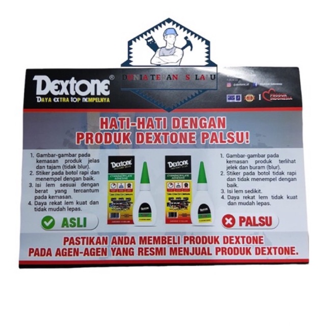 Lem Serbaguna Instant Glue 15gr DEXTONE Cyanoacrylate Adhesive Super Glue G Keramik Besi Plastik