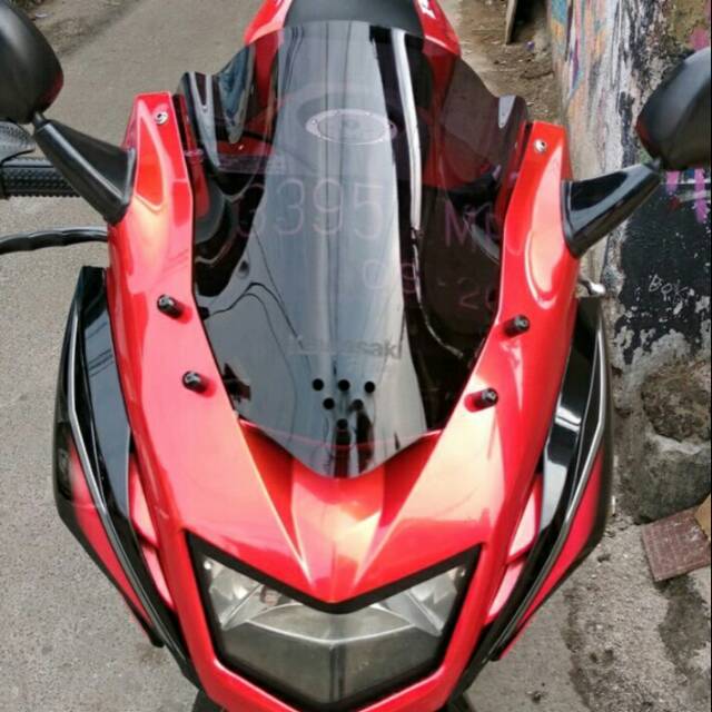 Visor ninja rr new hitam smoke windshield ninja rr new hitam smoke