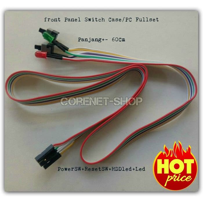 Kabel Front Panel Power Switch Saklar Casing Untuk Pc