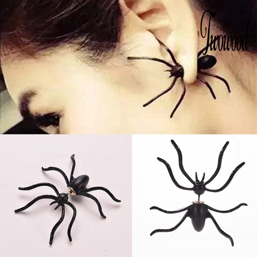 1pc Anting Stud Piercing Bentuk Laba-Laba Untuk Halloween