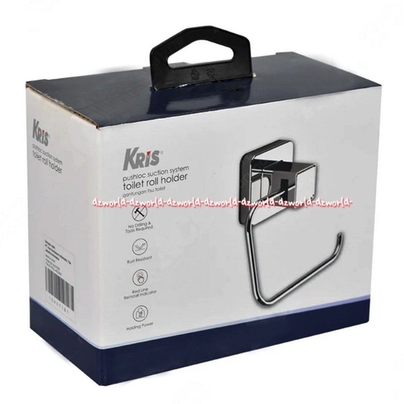 Kris Pushloc Suction System Toilet Roll Holder Peralatan Kamar Mandi Krisbow