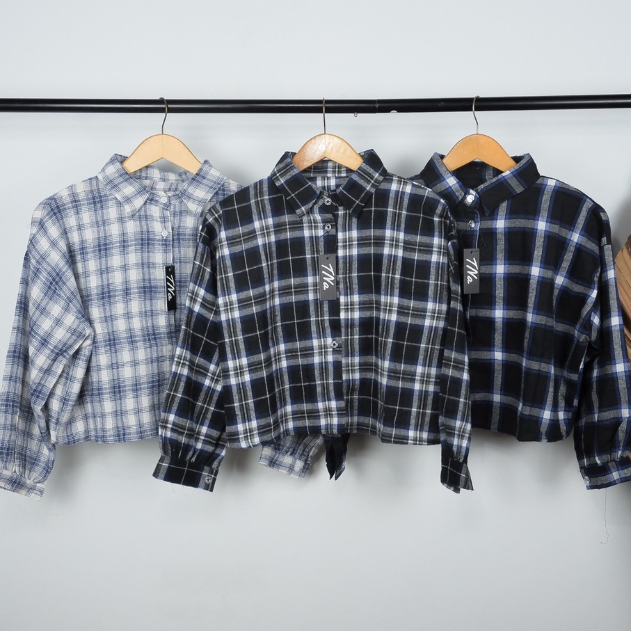 KEMEJA CROP FLANEL / KEMEJA KOTAK