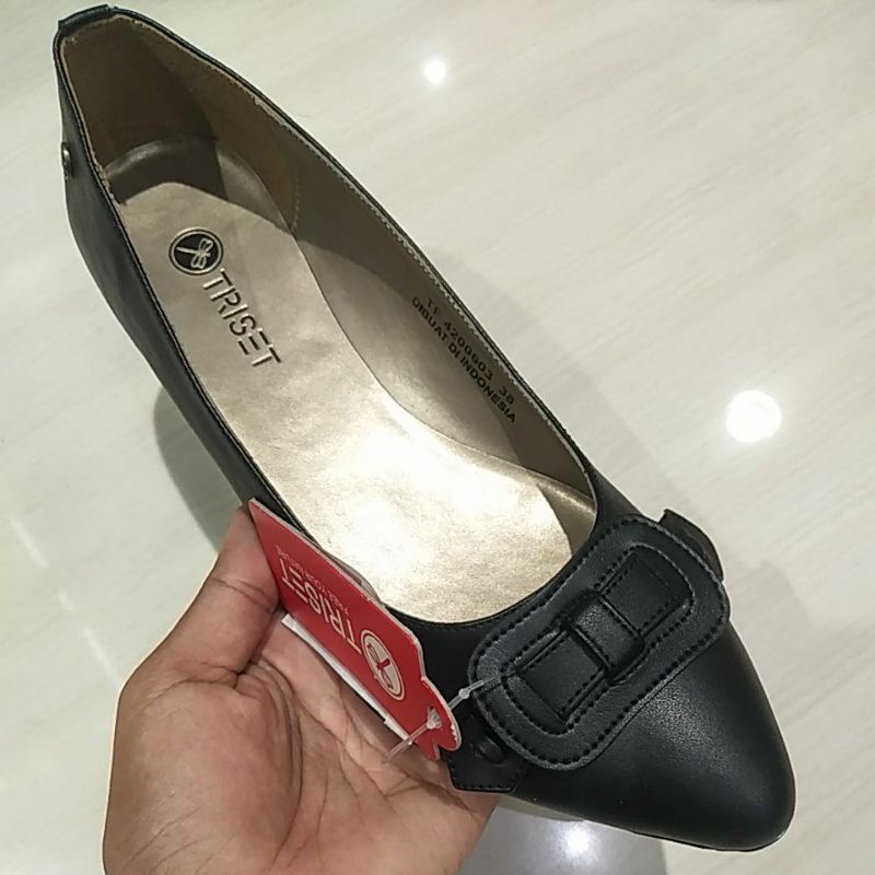 Sepatu Wanita Kasut Balerina Hak Heels +-2cm Triset Original