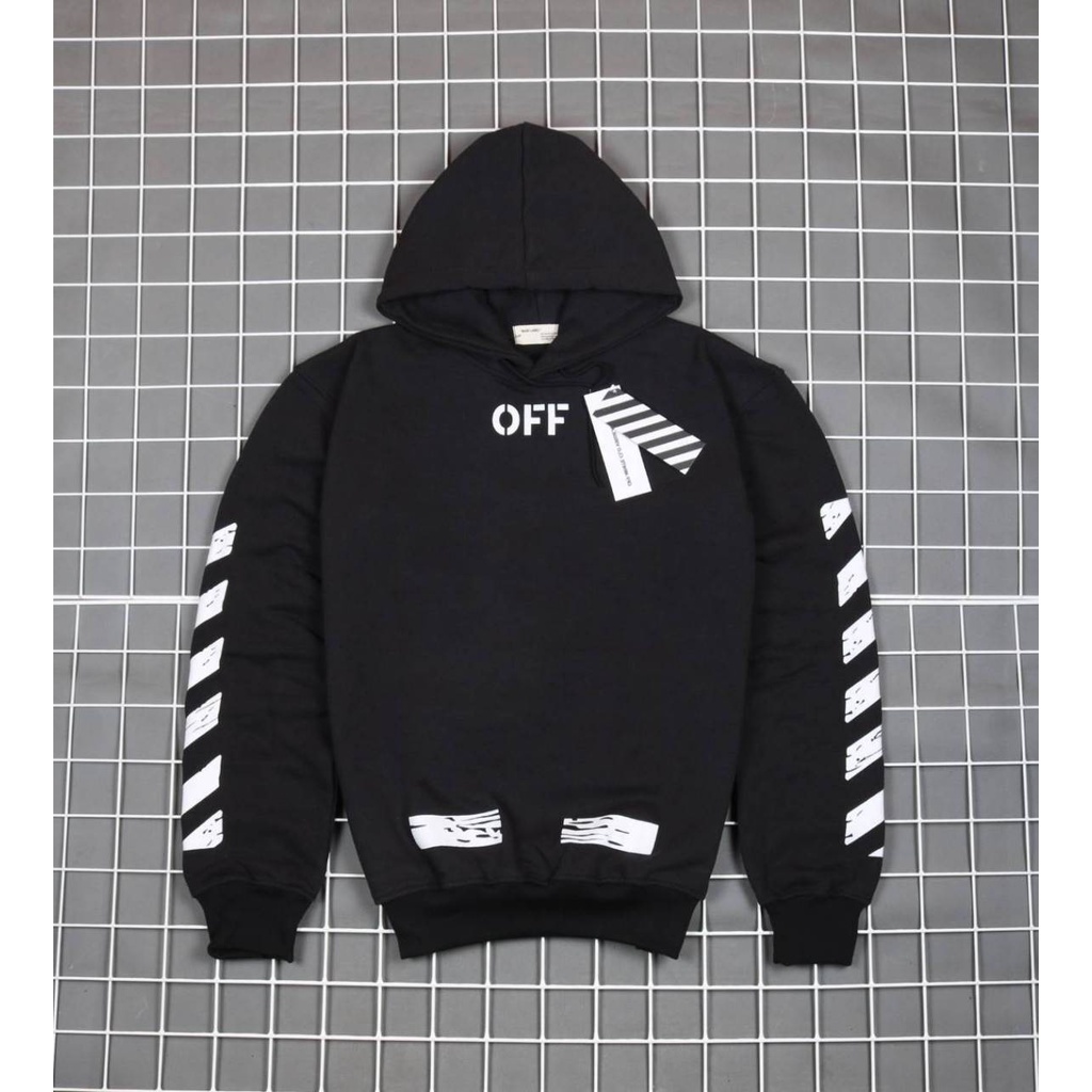 HOODIE OFF WHITE | SWEATER JAKET HOODIE HYPEBEAST OFF WHITE AUTHENTIC PREMIUM HITAM | OFF WHITE HOOD