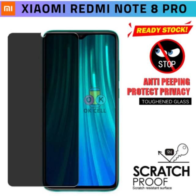 Tempered Glass Spy Xiaomi Redmi Note 8 Pro-TG Anti Gores Full Layar Redmi Note 8 Screen Protector