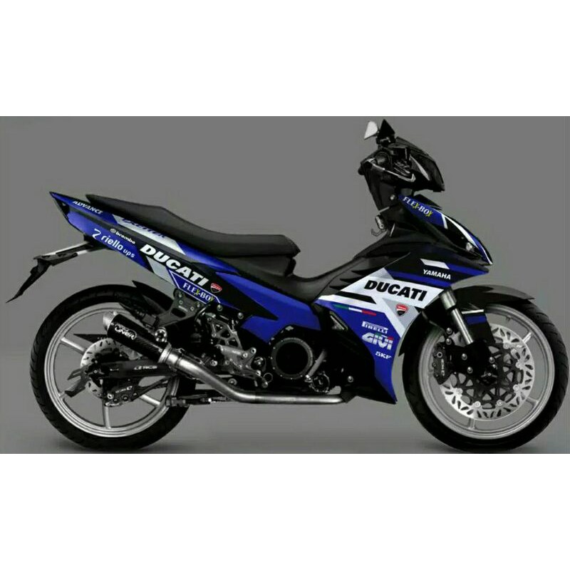 sticker decal jupiter mx 135 ducati merah biru
