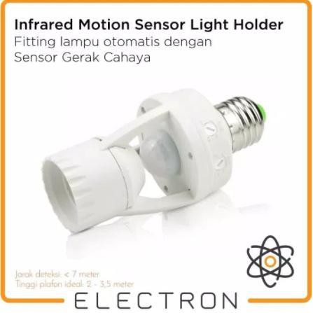 Fitting Lampu Otomatis Sensor Gerak Cahaya PIR Infrared Motion Sensor