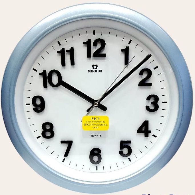 jam dinding mirado mesin seiko bluee original 8839