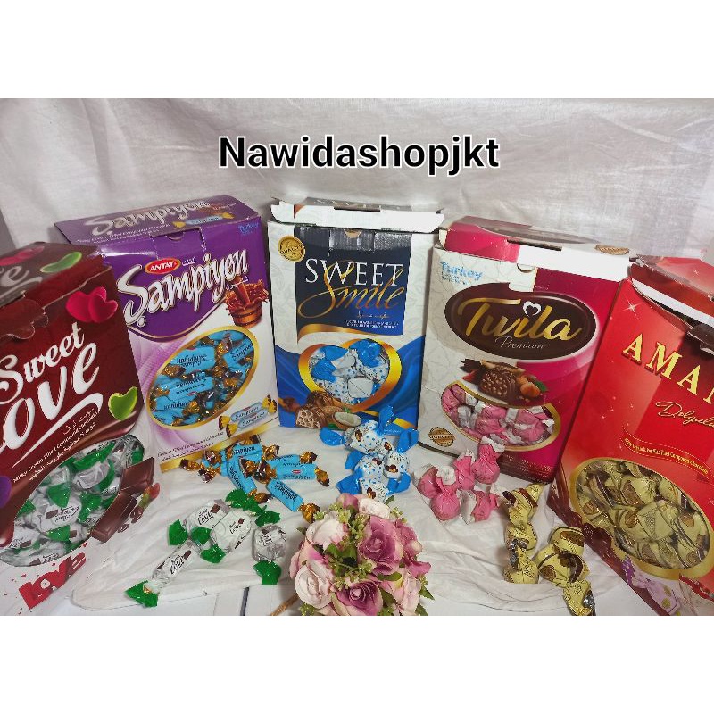 Coklat Turki Truffle Elvan dus 1,8 kg Amand a Sampiyon Sweet love Grosir Jakarta