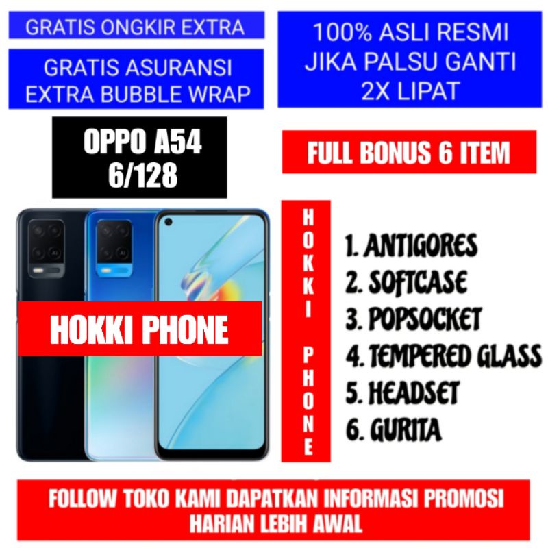 OPPO A54 RAM 6GB ROM 128GB GARANSI RESMI OPPO 1 TAHUN