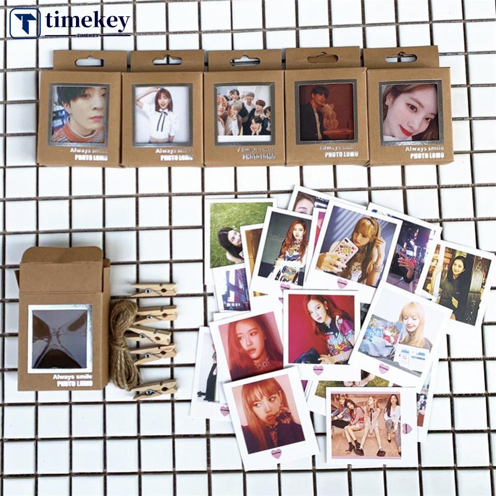 Timekey 40PCS Kartu LOMO KPOP BTS BLACKPINK SEVENTEEN GOT7 Dengan Tali Klip N2W9