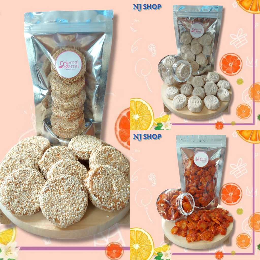 

[Variasi Snack Original] - Biskuit marie wijen karamel / Kue satru / Emping melinjo manis pedas