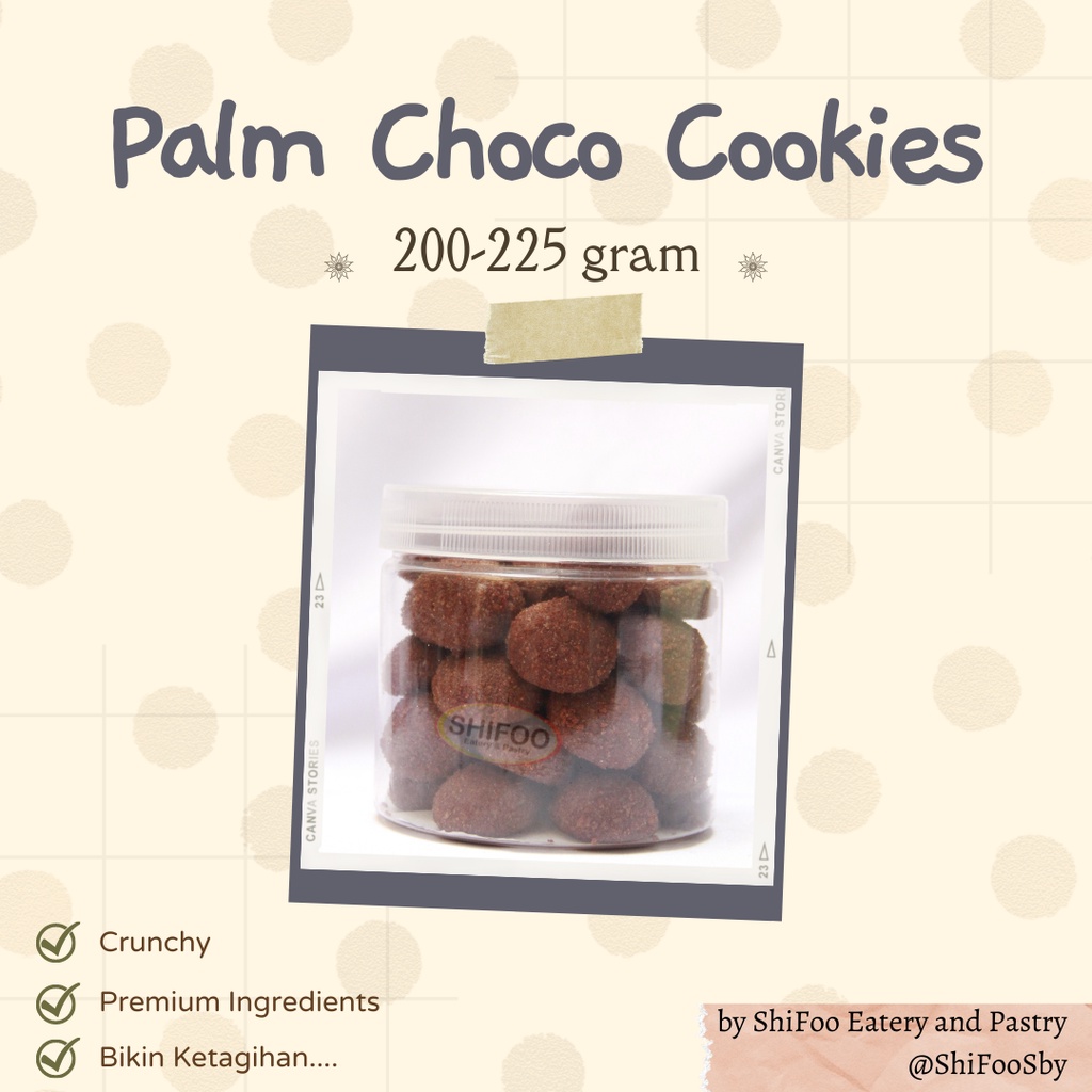 

KUE KERING GULA PALEM COKELAT PALM CHOCO SUGAR COOKIES TOPLES JAR