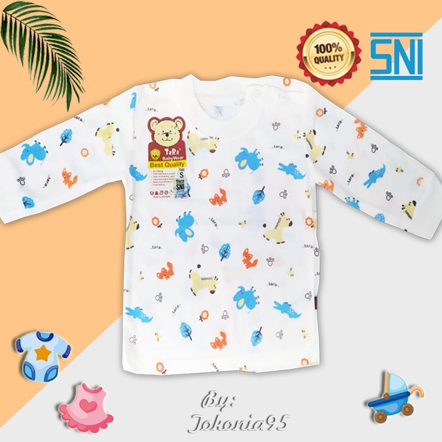 Oblong Lengan Panjang Putih Baby Tara - Katun Soft Premium SNI