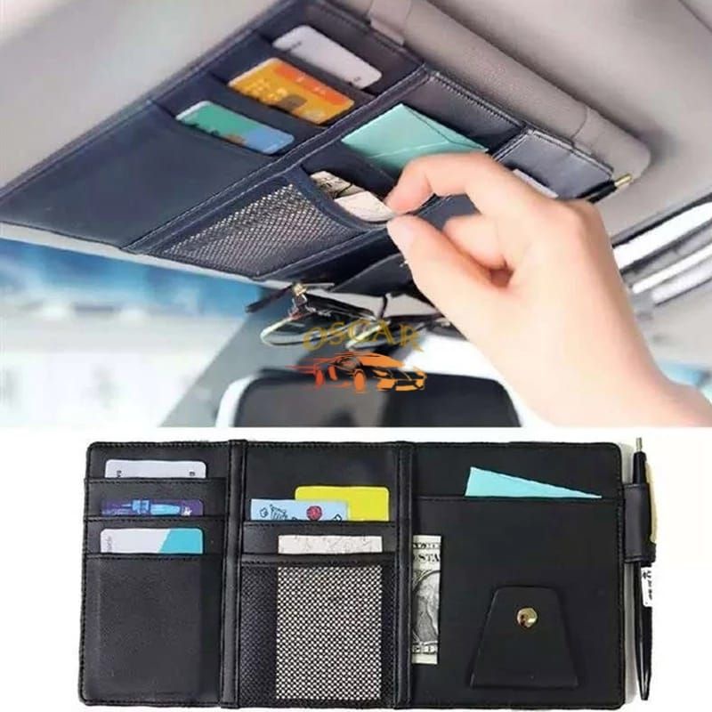 Tempat Kartu Dokumen Uang Karcis Kartu E-TOLL Mobil Car Card Organizer Impor