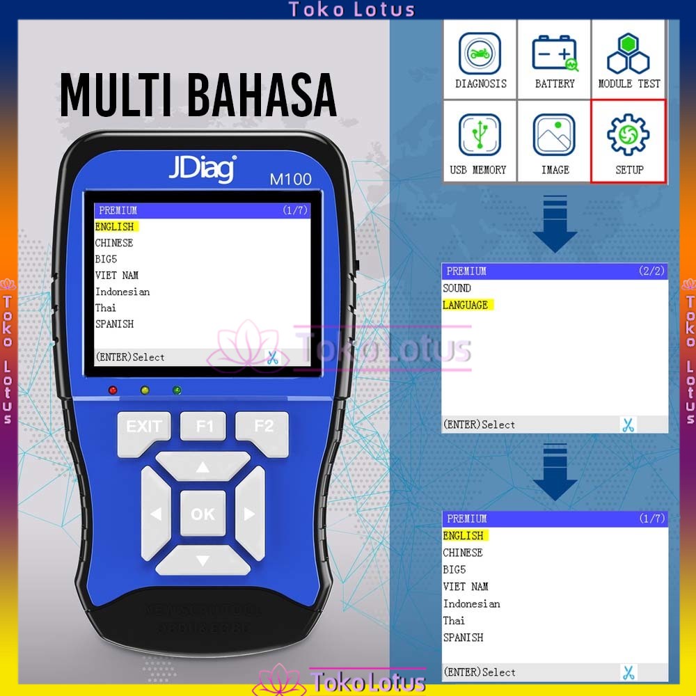 [COD] JDiag m100 Scanner injeksi Scaner Motor Injeksi,OBD2 Diagnosis Kesalahan, DTC, ABS  Motor HONDA YAMAHA &amp; OBD2 diagnosis tool jdiag m100