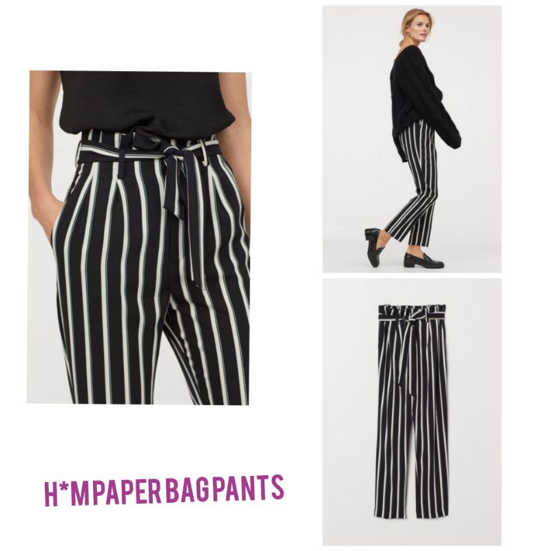 H*M CELANA WANITA PAPER BAG HIGH WAIST PANTS CANTIK/KEREN