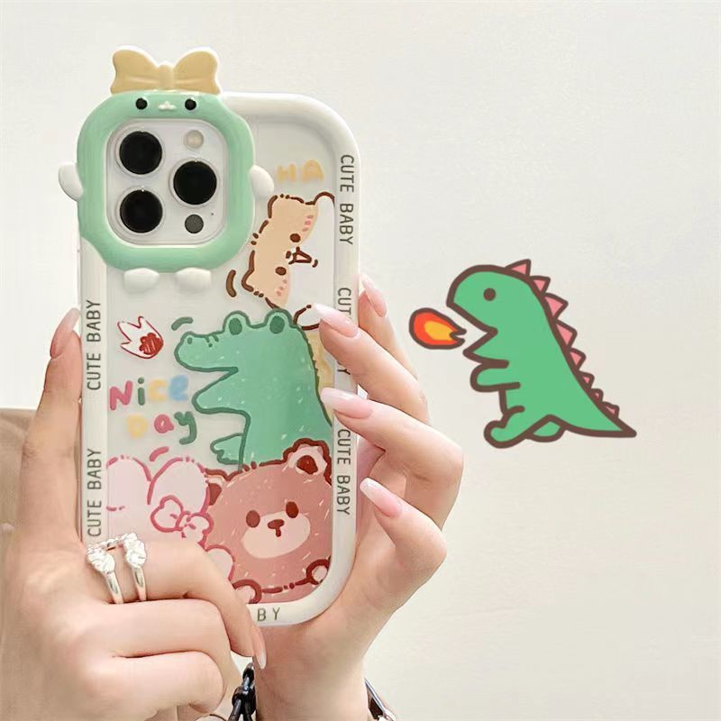 Case Lensa Tahan Banting Motif Beruang Dinosaurus Untuk Iphone 13 12 Pro Max X 11 XR