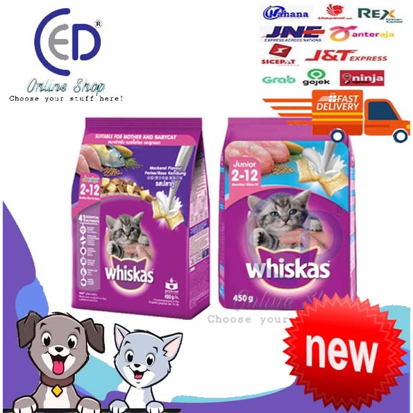 MAKANAN WHISKAS JUNIOR ALL VARIAN 450GR