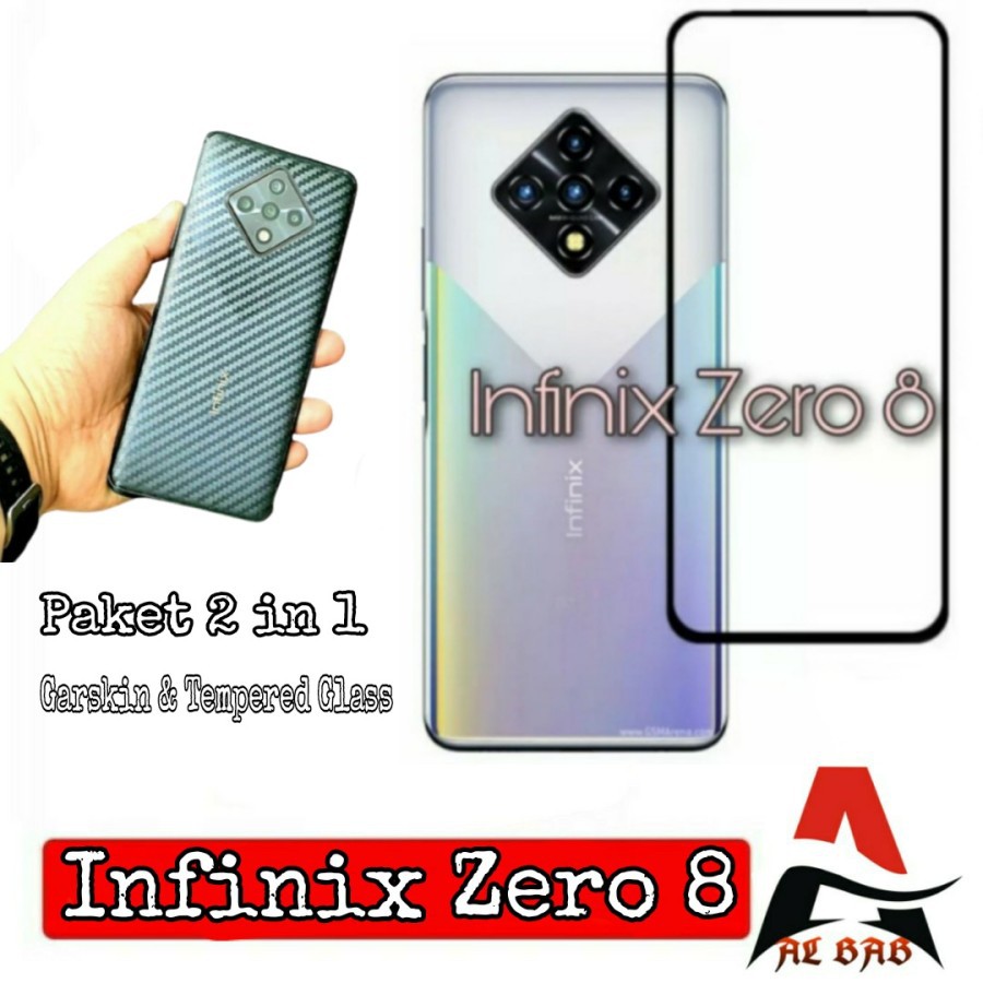 Tempered Glass INFINIX ZERO 8 Full Cover Bonus Garskin INFINIX ZERO 8