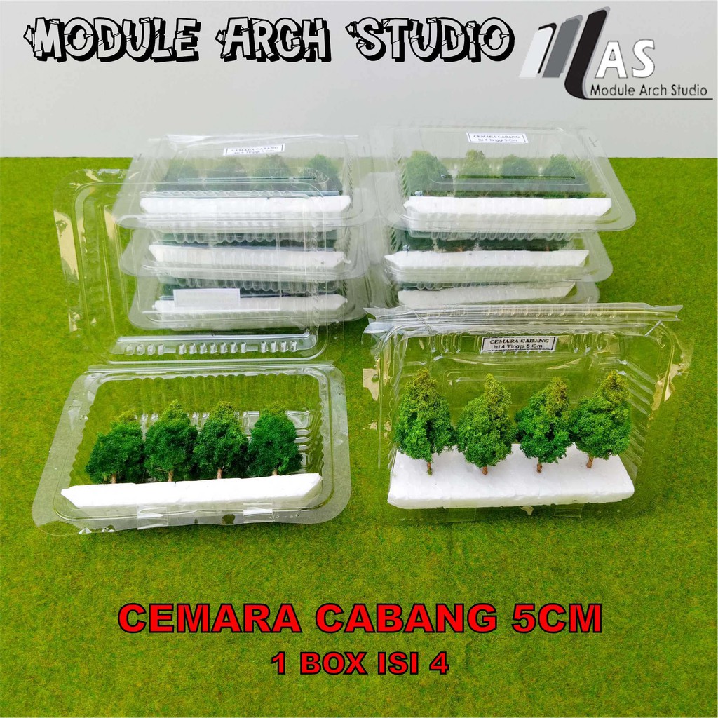 Maket Pohon Cemara Tinggi 5cm Isi 4pcs