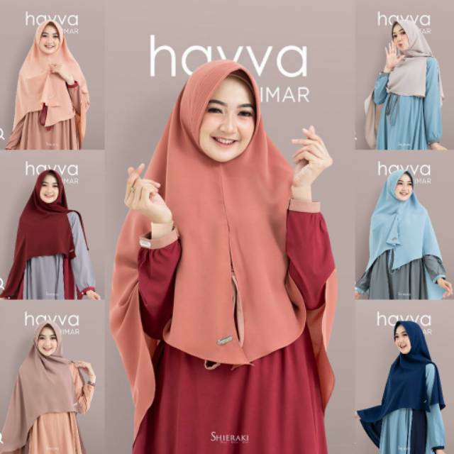 Hijab pet Syari Semi Instan belah tengah HAVVA Khimar by Shieraki Indonesia