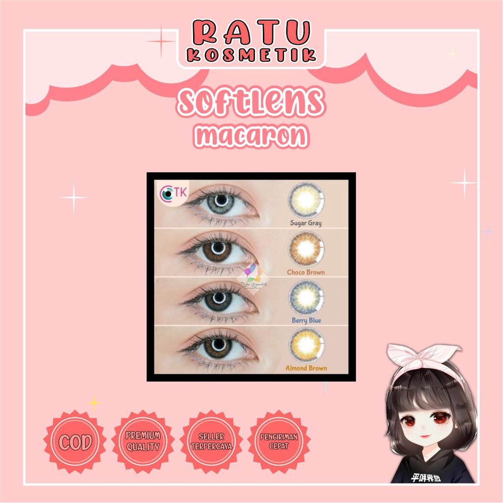 ❤ RATU ❤ Softlens Gel Macaron Normal | Soflens Macaron By Ctk Big Eyes Dia 14.5mm