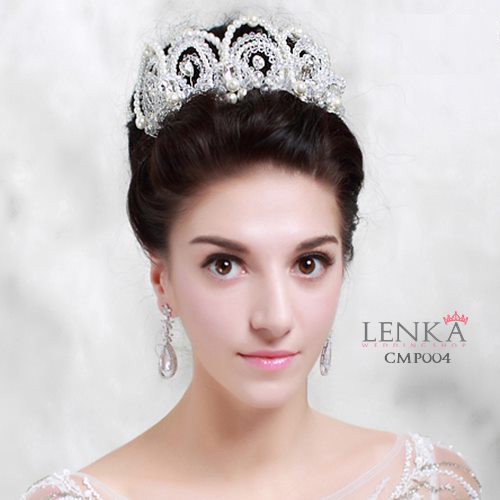 [BISA COD] WEDDING CROWN TIARA BRIDAL MAHKOTA AKSESORIS PESTA PUTIH CMP004