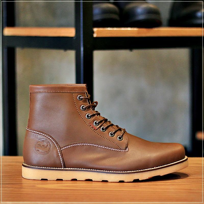 Sepatu Pria Bradleys / Sepatu Boots Kulit Pria Bradleys Anchor Brown