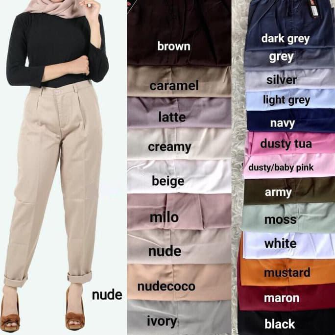 CELANA WANITA BAGGY PANTS / CELANA BAGGY / CELANA KERJA BEST SELLER - Hitam "HARGA PROMO"