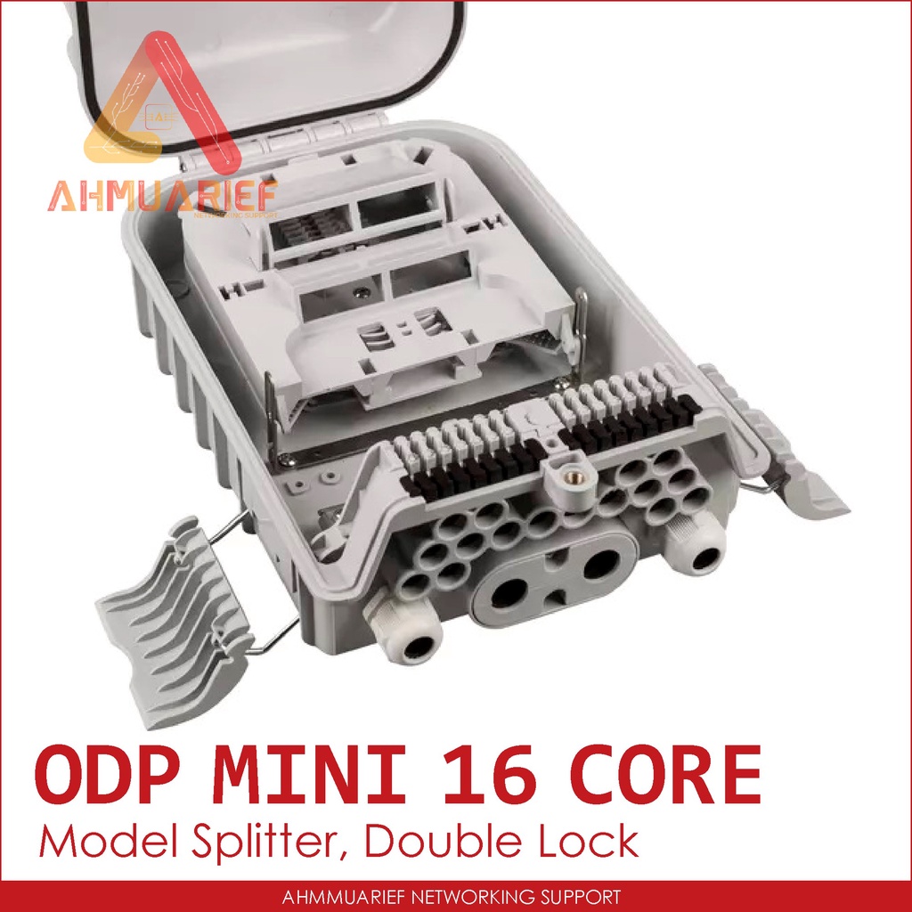 MINI ODP FDB ODB 16 Core Model Adapter Splitter Double Lock Pole Tiang Fiber Optik Box Kotak Fiber Optic Kosongan