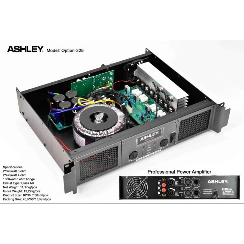 POWER AMPLIFIER ASHLEY OPTION 325 POWER OPTION 325 Original Ashley