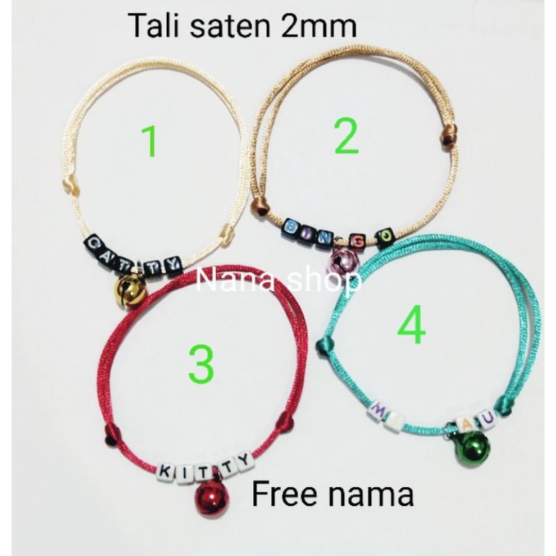 Kalung kucing kalung tali free nama dengan lonceng