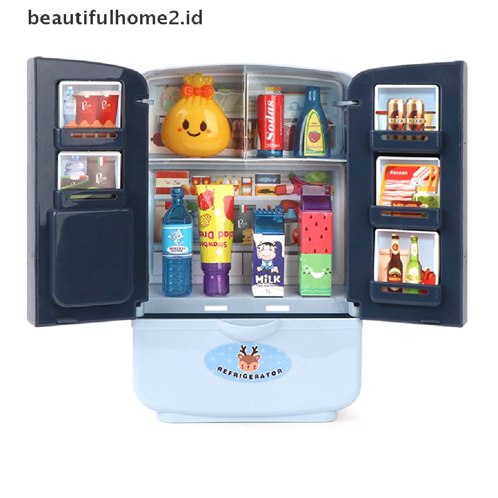 (Beautifulhome2.Id) 1 Set Mainan Kulkas Mini Untuk Anak Bermain Peran