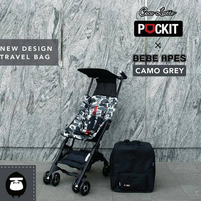 Terbaru New Arrival Pockit 839 X Bebe Apes Camo Grey Ready Moms - Abu-Abu Muda Promo
