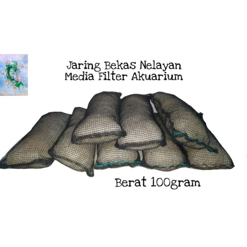 filter aquarium jaring nelayan bekas 100 gram