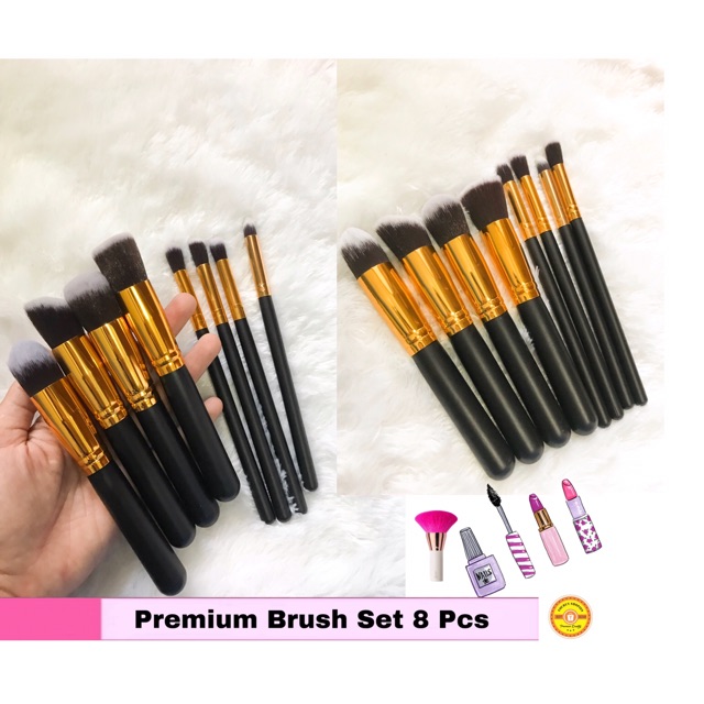 Make Up Brush 8 PCS - Black Gold