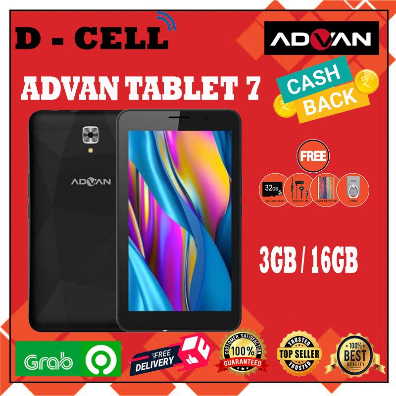 ADVAN TAB 7 & TAB 8 3GB/16GB RAM 3GB INTERNAL 16GB Black Green Blue TABLET MURAH GARANSI RESMI
