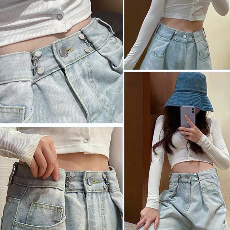 Perhiasan Kancing Bahan Logam Dapat Dilepas Untuk Jeans