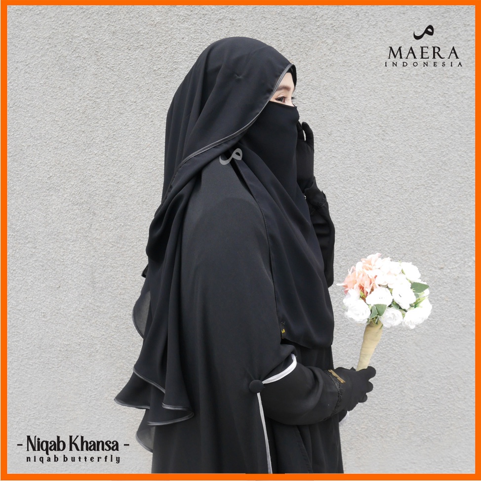 Cadar Niqab Butterfly Bandana Basic 2 layer Sifon Silk Premium KHANSA By Maera