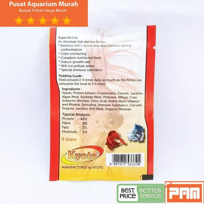 Dijual Makanan Ikan Cupang Aduan Kyoto Super Betta Pakan Favorit Cupang Terjarmin