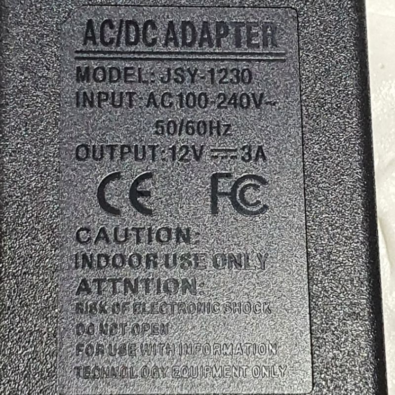 Adaptor 12v DC Output 3A (36Watt)