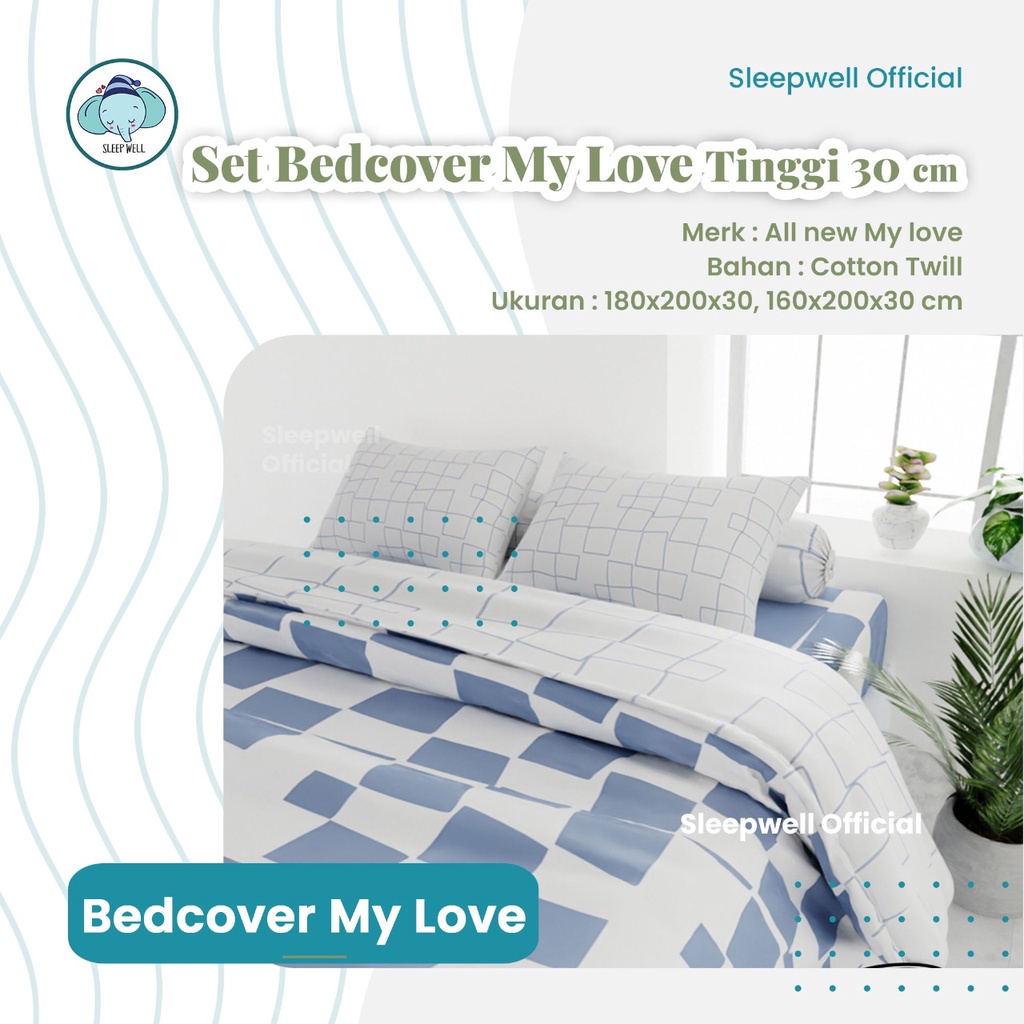 ALL NEW MY LOVE Bedcover + Sprei 180x200 / 160X200 Tinggi 30 Cm