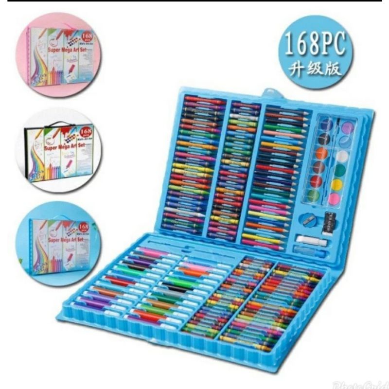 

Kalea. Crayon set 168 PC / Crayon colour set 168 PC ( Free bubble wrap dan paking dus)
