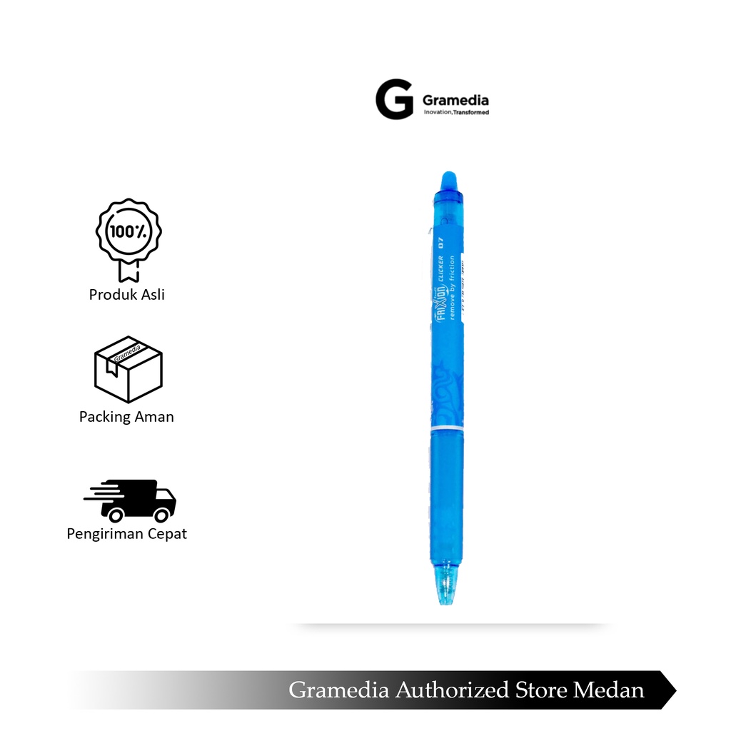 

Gramedia Medan - Pilot Ballpen Frixion Clicker Blrt-07 L.Blue