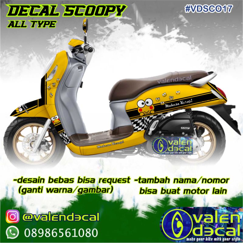 Stiker Striping Decal Scoopy full body bisa request custom GRATIS