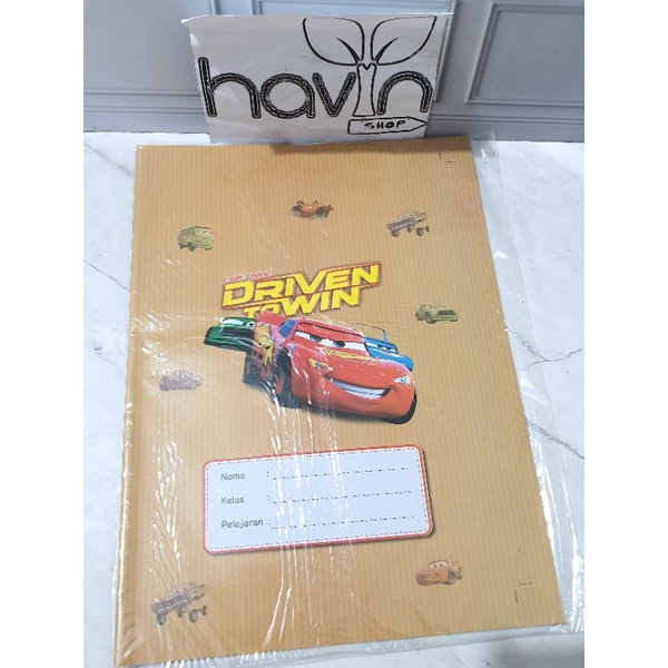 SAMPUL BUKU-Coklat CARS kwarto