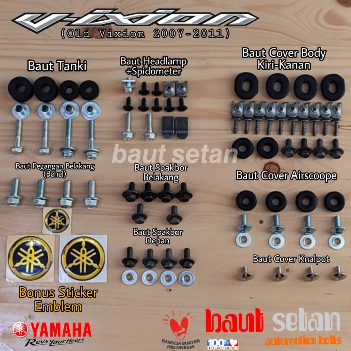Baut Fullset Body Yamaha Vixion FZ 150 Baut Fullbody Yamaha Vixion Old